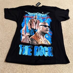 Size Large - Black WWE The Rock Collage T-Shirt
